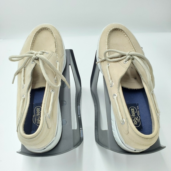 Sperry Top Sider Tan White Boat Shoes Mens sz 9M - Picture 5 of 8